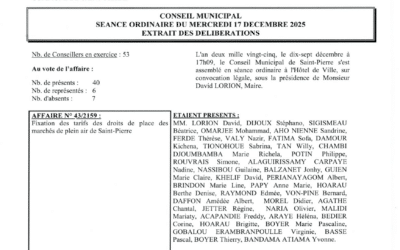 Délibération du conseil municipal de saint pierre du 17 décembre 2025